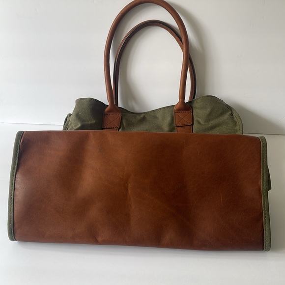 TOM BECKBE Carryall Tote Bag Waxed Field Canvas SAWGRASS COLOR UNISEX NWT - Picture 8 of 10
